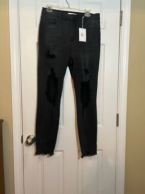🦋 NWT Cello cutout Black High-Rise Skinny Mom Jeans size 11